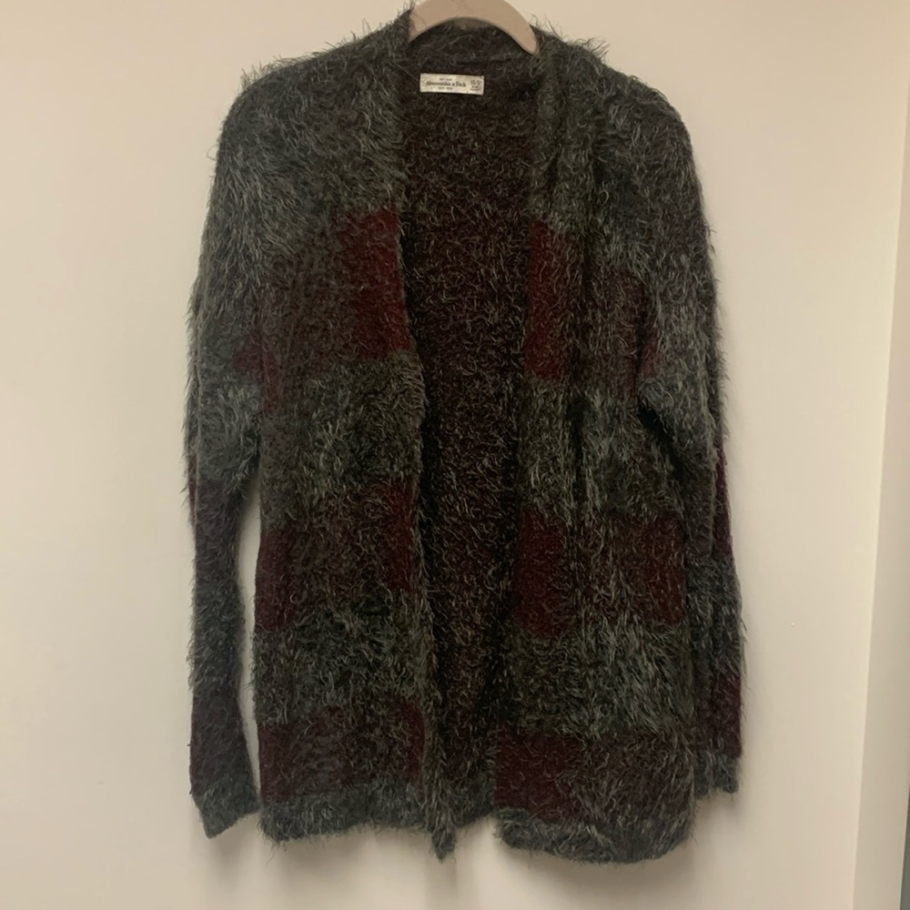 Abercrombie and Fitch fuzzy cardigan sweater